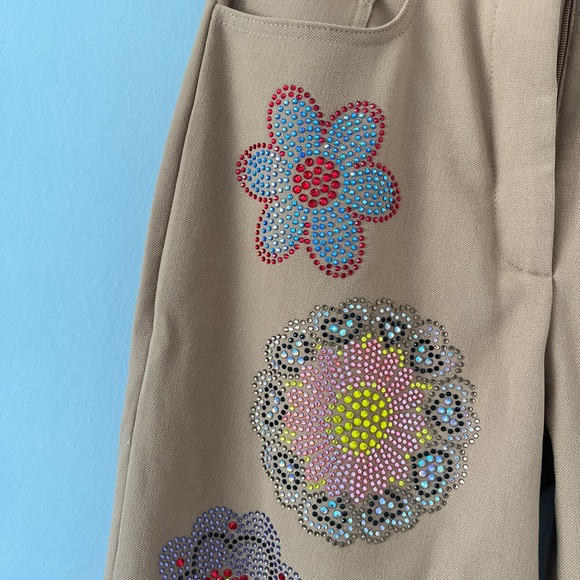 Filles A Papa Caramel Embellished Tailored Pants NEW with Tag - Picture 5 of 9